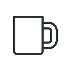 Cup isolated icon, mug for printing vector icon with editable stroke