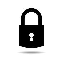 Padlock icon, flat design icon. Vector illustration