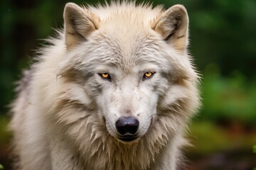 Obraz premium Profile Arctic wolf in the forest.