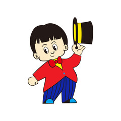 Fototapeta premium Boy Magician Cartoon