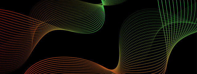 Vector wave lines flowing dynamic isolated on black background