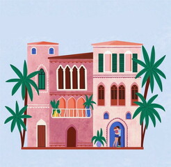 Simple 2D Interior Vector Illustration