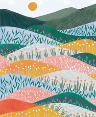 Simple 2D Nature Vector Illustration