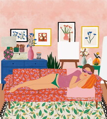 Simple 2D Interior Vector Illustration