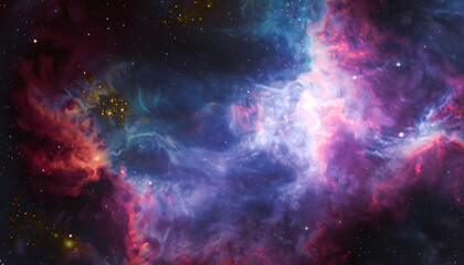 concept of distant galaxies nebula with beautiful colors and millions of stars