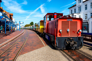 The famous passenger train of the german island of borkum