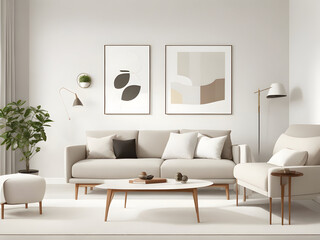 living room with minimalist furniture, 