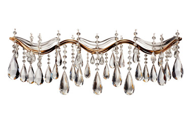 Opulent Teardrop Chandelier Shining in White Space on Transparent Background