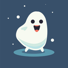 Vector cute halloween ghost flat character