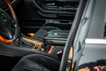 Luxurious interior of an old European car