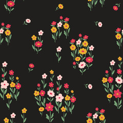 floral, seamless, pattern, spaced out, multicolor, ditsy, doodle, spring, summer, random, womens wear, kids wear, pastel, small, red, abstract, all over print, artwork, background, beautiful, blossom,