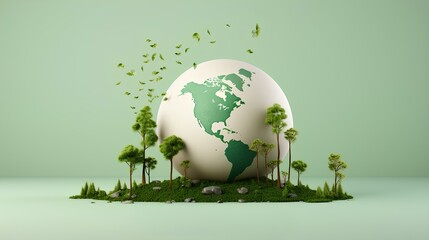 happy earth day background, green environment, social media post with empty space ai generated