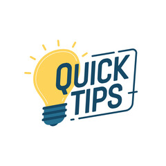 Quick tips label vector isolated on white background. Education idea vector graphic