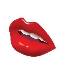 red lips isolated on white background