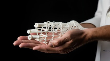 3D printing technology being used in a medical context 3D printer making a medical device product ai generated 