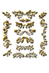 set of golden elements Vector