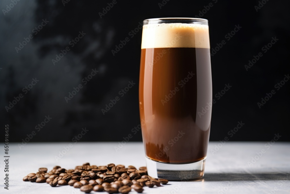 Poster nitro cold brew coffee in a beer glass