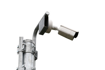 White CCTV Camera isolated on white.
