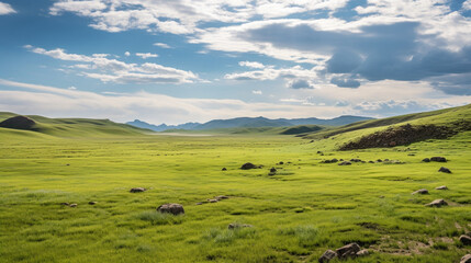 The Rolling Grasslands Of The Mongolian Steppes 