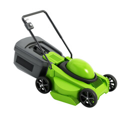 Generic lawnmover isolated on transparent background. 3D illustration