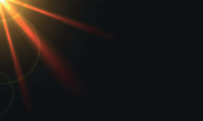 Abstract background light effect of sun rays, glare from the sun, dawn. Vector illustration