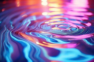 Rainbow ripples on the water, colorful background