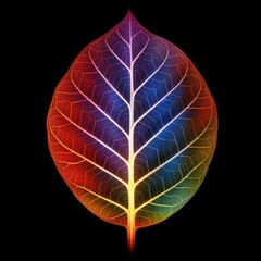 Holographic leaf. Generative By AI