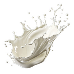 milk splash isolated on white background, PNG, transparent background