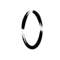 Hand Drawn Vertical Oval line Bold Stroke Shape Abstract rounded shape