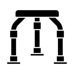 2D pixel perfect glyph style shower stool icon, isolated vector, silhouette illustration representing medical care equipment.