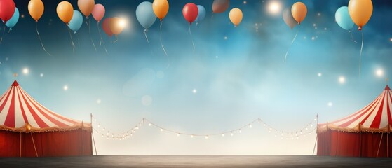 Circus Tent Background With Copy Space, Creating A Festive Atmosphere