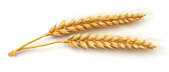 Ear Of Wheat Spikelet Isolated On Transparent Or White Background . Сoncept Agriculture, Wheat Farming, Crop Cultivation, Plant Anatomy