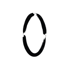 Hand Drawn Vertical Oval line Bold Stroke Shape Abstract rounded shape