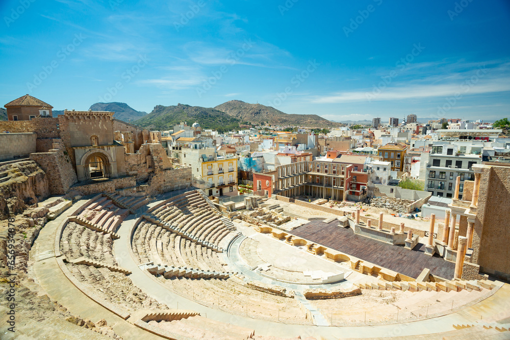 Wall mural cartagena, spain. roman theater view