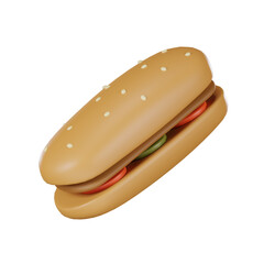 3d fast food sandwiches