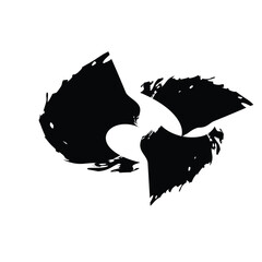 Hand Drawn Horizontal Oval line Bold Stroke Shape Abstract rounded shape