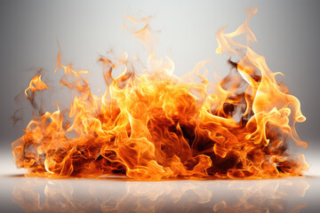 Fire flames isolated on a white background