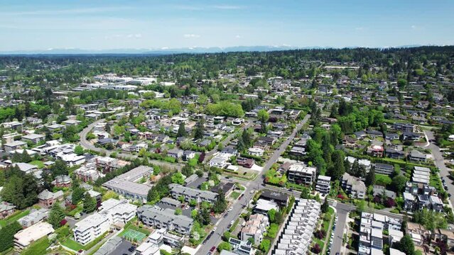 Real Estate Aerial Background in Residential Neighborhood