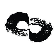 Hand Drawn Horizontal Oval line Bold Stroke Shape Abstract rounded shape