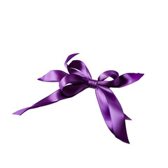 violet ribbon isolated on white background