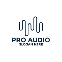 Sound Audio Logo Design, audio with pulse logo template