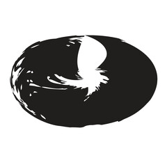 Hand Drawn Horizontal Oval line Bold Stroke Shape Abstract rounded shape