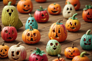 A variety of fruits ghost halloween