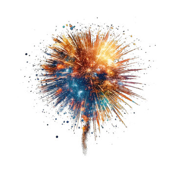 Fireworks In The Sky Splashes Isolated On White Background