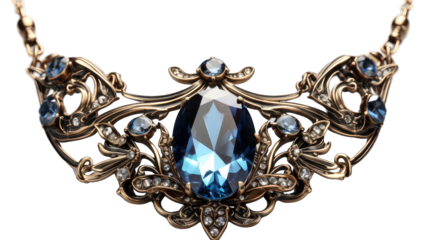 Antique bracelet with diamonds and gemstones isolated on white background