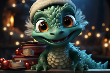 green dragon ,symbol of 2024 new year