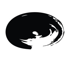 Hand Drawn Horizontal Oval Shape Bold-215