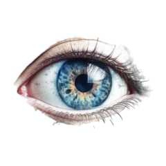 Foto op Canvas Graphic eyes in blue isolated on white background © Lina