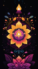 colorful mandala lotus illustration design