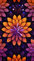 colorful mandala lotus illustration design on a purple background